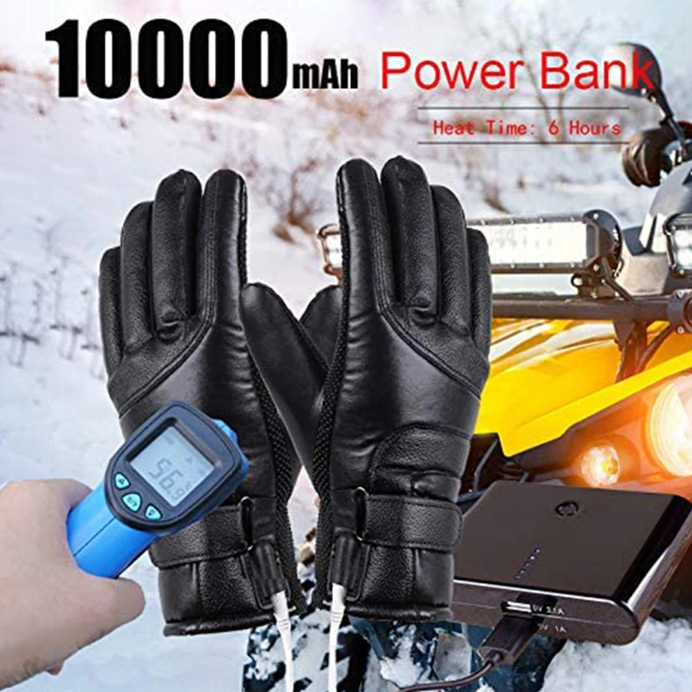 Heated Motorcycle Gloves Winter Warm Moto Guantes Motocross Ski Touch Screen