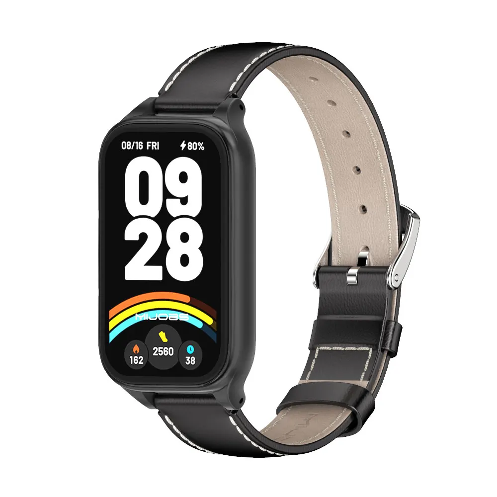 Premium Leather Strap for Smart Fitness Bracelet - Elegant Wristband Accessory