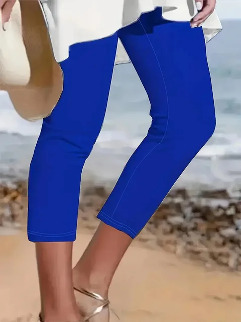 Été nouveau sport décontracté Yoga Capri femmes grande taille Leggings taille élastique pantacourt femmes Leggings décontractés 4