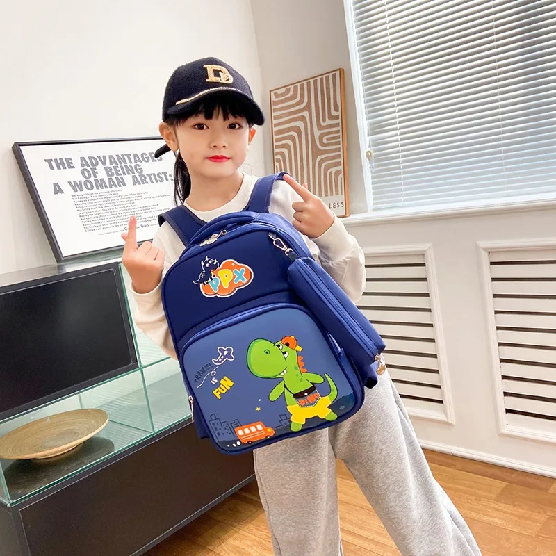 New Children's School Bag Cartoon Fashion Rabbit Dinosaur Kindergarten Boys and Girls Load Reduction Backpacks Large Capacity