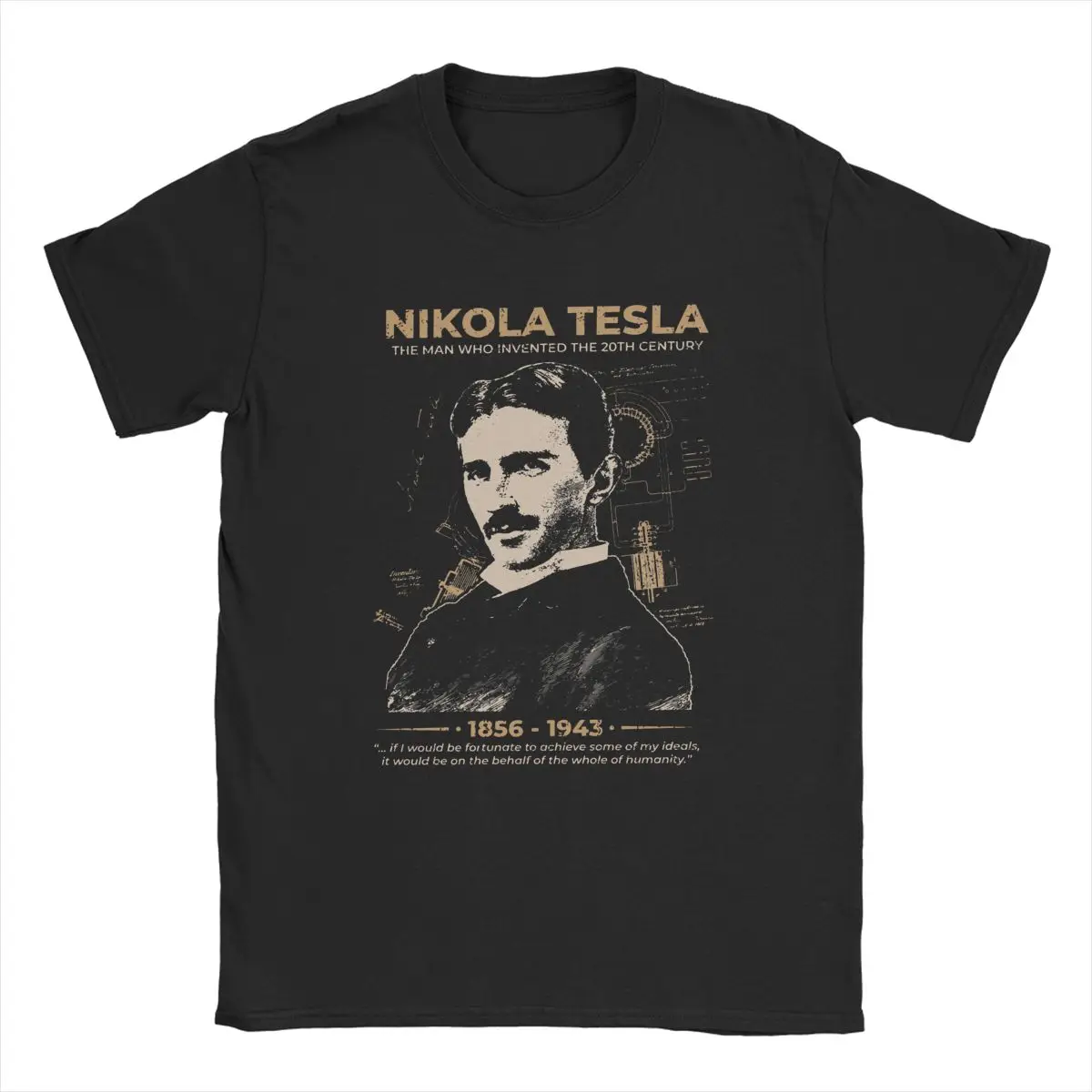 

Men's Nikola Tesla T Shirt Science Scientists Subject Inventor Physics 100% Cotton Clothing Round Neck Tees Plus Size T-Shirts