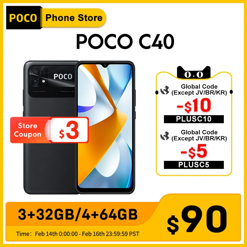  POCO C40 Global Version Smartphone 32GB / 64GB 6000mAh battery 6.71” Display JLQ JR510 Octa-core CPU 13MP Camera