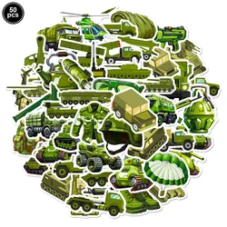 50pcs Cute Tank Graffiti Stickers - DIY Military Armored Cartoon Collection - As picture (50pcs)