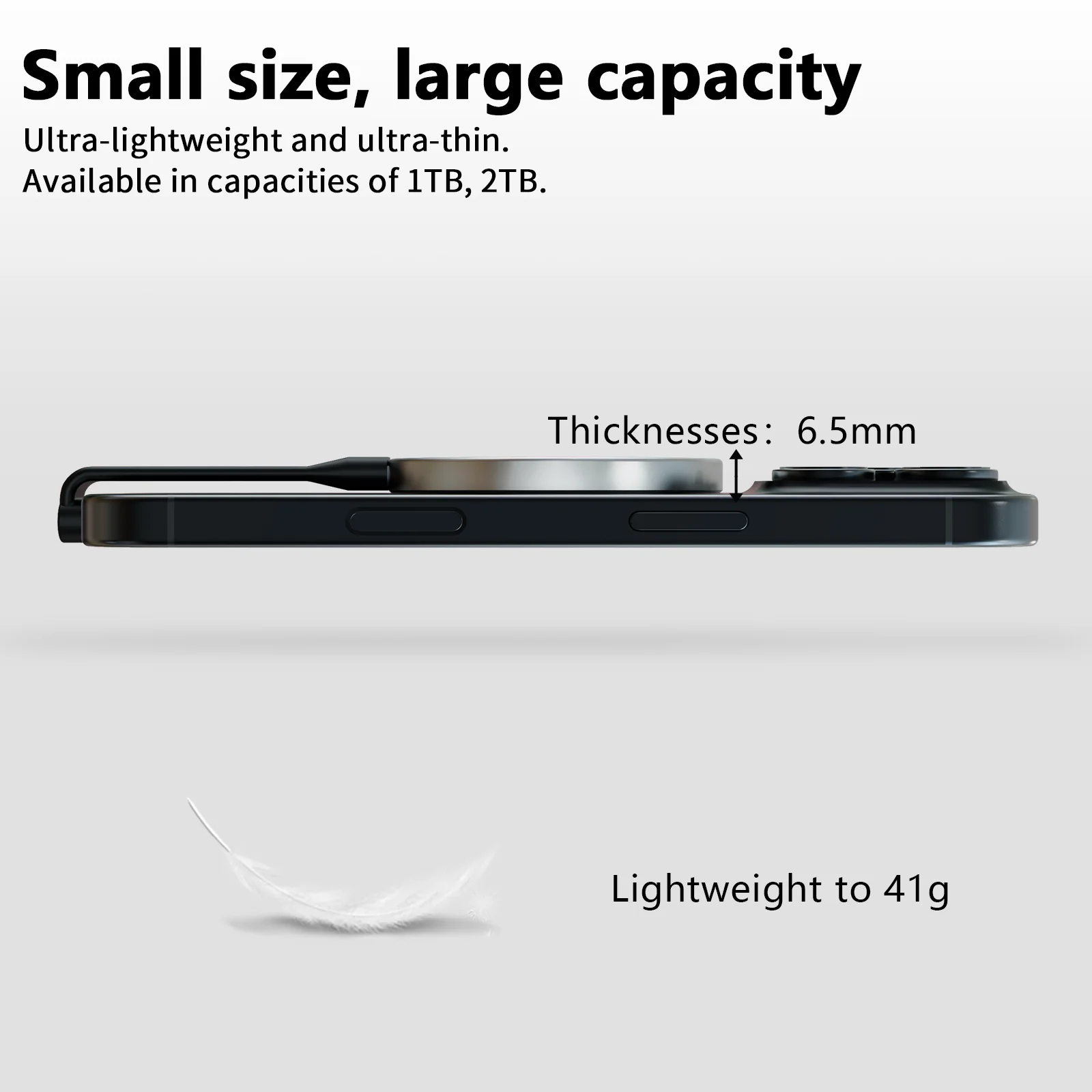 Aiffro P10 firm adsorption high-speed storage SSD 1T/2TB for Apple and Android mobile phones