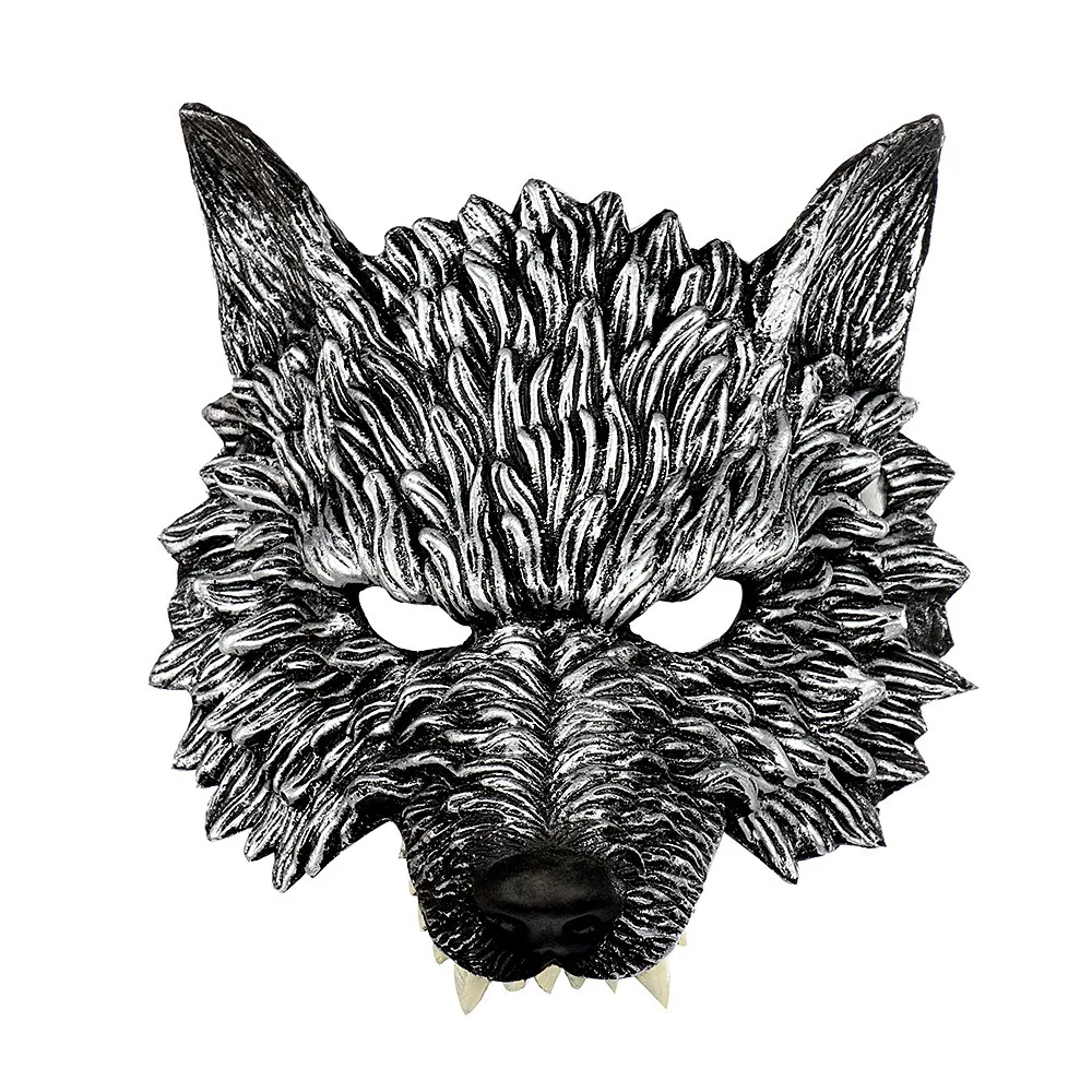 New Mysterious Werewolf Mask Soft PU Foam 3D Realistic Wolf Head Mask Costume Prop Halloween Headgear Party Decoration