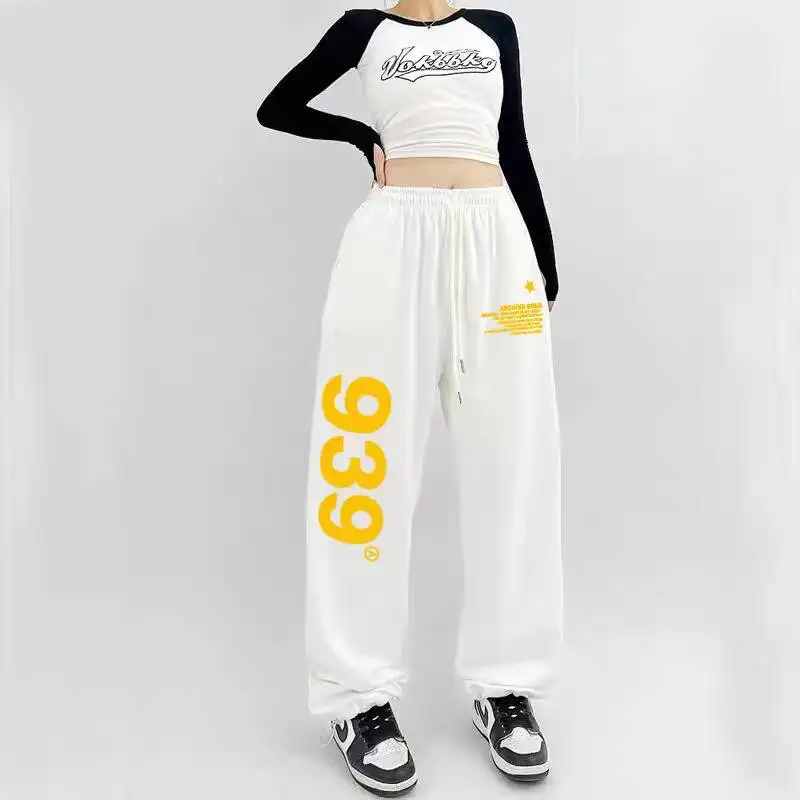 Spring and autumn 939 sweatpants men's and women's loose straight wide-leg pants casual sweatpants ins tide Free shipping 5