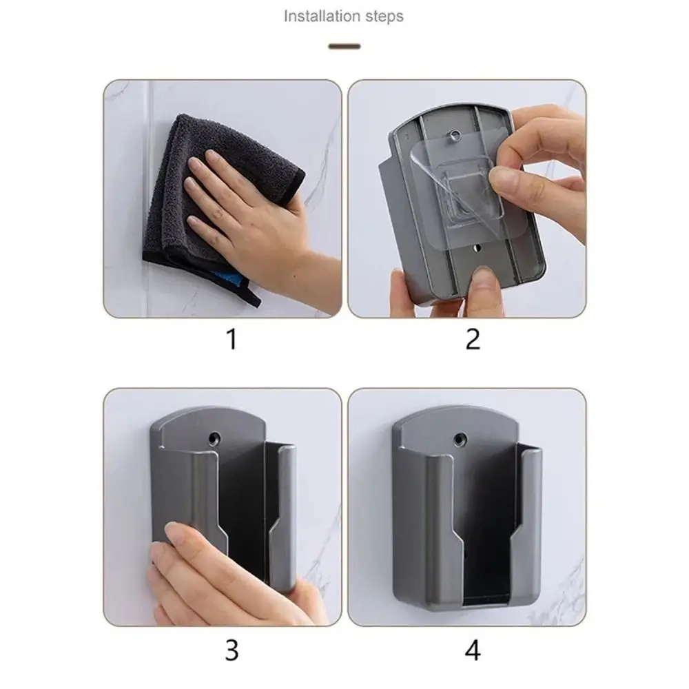 Durable Universal Remote Control Holder Adhesive No Punching Required Rack Shelf Wall Mounted Air Conditioning TV Storage Box 5
