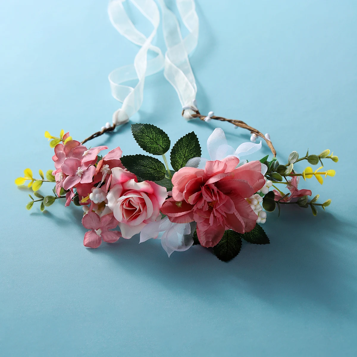 

Itacazzo Bridal Headwear Flower Decorated Hair Hoop&Suitable for Women's Birthday Party Photography Props