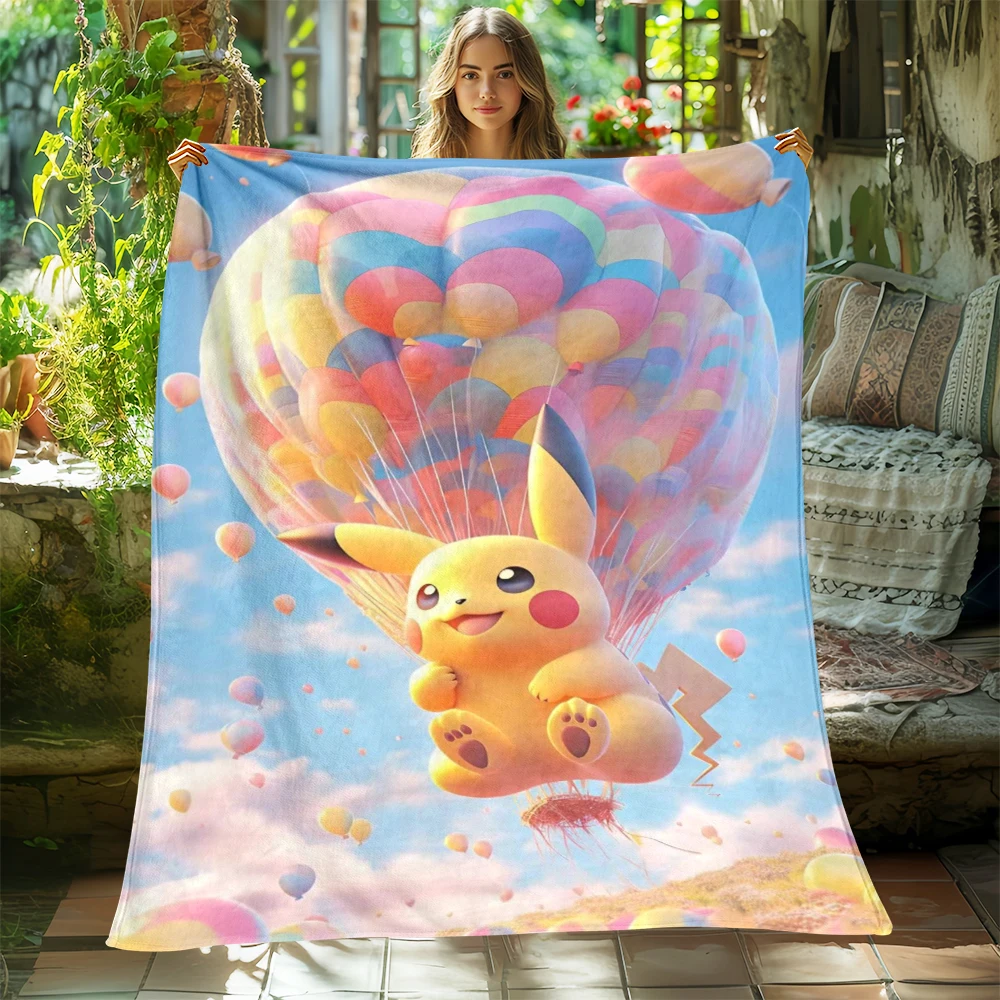

Pikachu blanket - lightweight flannel throw sofa, bed, knee, travel, camping, living room, office, sofa, chair