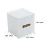 2Pcs White Roll Paper Box Tissue Holder Plastic Tissue Box Cube Tissue Box Covers Square Tissue Box Holder Kitchen Storage Home 5