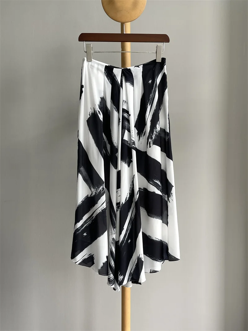 

2022 New summer skirts ink print long skirt for women