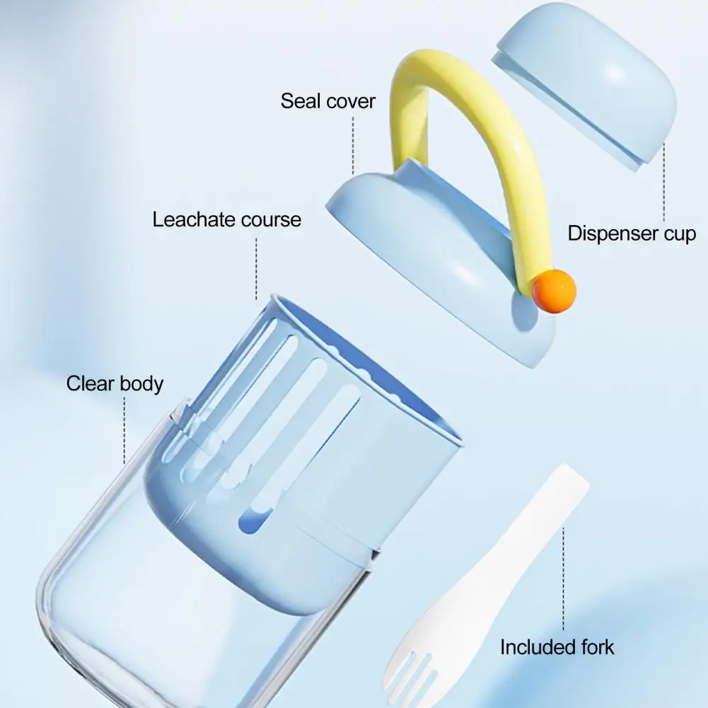 Salad Cup with Microwave Safe Fruit Salad Storage Cup with Lids Fork Airtight Fruit Storage Fork Lid for Office