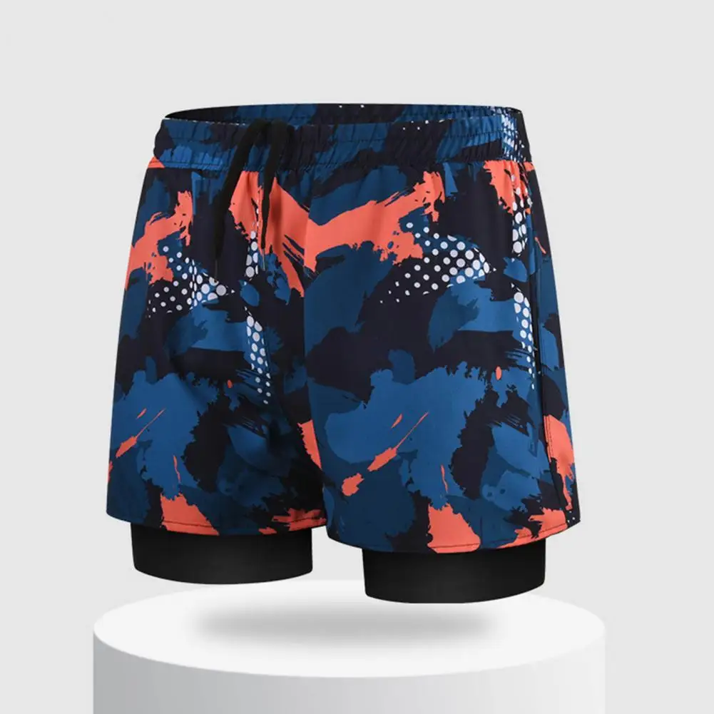 New Mens Swimsuit Sexy Swimwear Double Layers Quick Dry Swimming Trunks Men Briefs Beach Shorts Board Shorts Swimming Pants