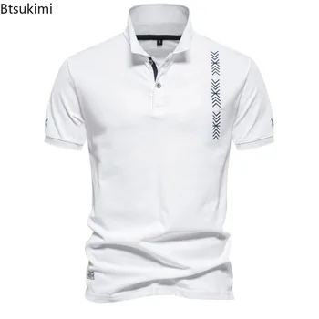 Polo Ricamate di Alta Qualità Estate 2026, Magliette Casual a Maniche Corte in Puro Cotone per Uomo, Abbigliamento Sportivo Traspirante da Golf