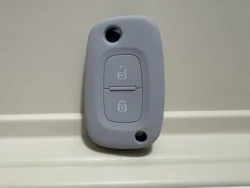Premium Silicone Car Key Cover Case - Durable Flip & Fold Protection (Grey)