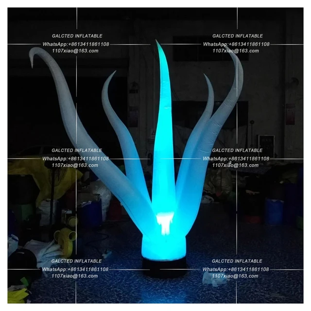 Charming Inflatable  Led Light Seaweed With And Base Blower Inflatable Sea Plants For Party Decoration 1