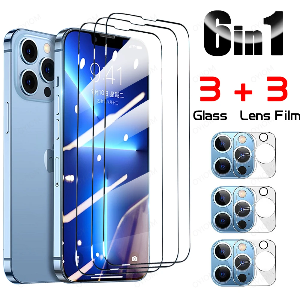 

Tempered Glass For IPhone 13 Pro Max Apple 13 Mini Screen Protector 3D Camera Lens iPhone 13Mini Full Cover Film 13Pro Max Case