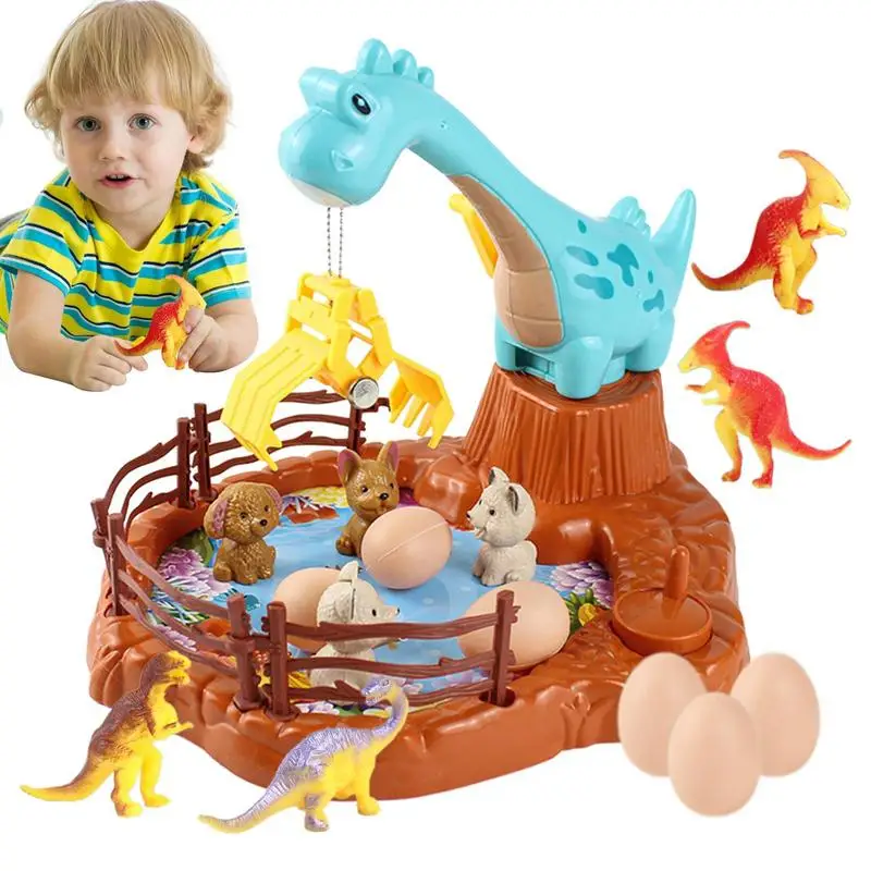Mini Claw Machine Dinosaur Grabbing Game Cartoon Claw Catch Fishing Toy Crane Machines Funny Board Games For Kids Christmas Gift