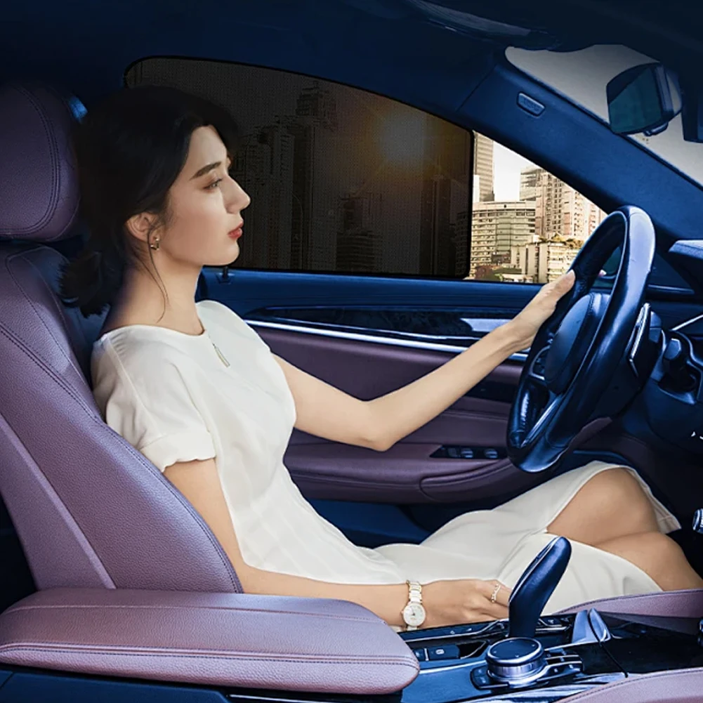 Magnetic Car Personality Sunshades with Small Hole UV Protection Front Rear Window Curtain 10 Magnets Side Glass Mesh Sunshades