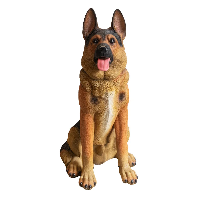

Qf Simulation German Shepherd Dog Floor Ornaments Living Room TV Cabinet Entrance Large Dog Furnishings
