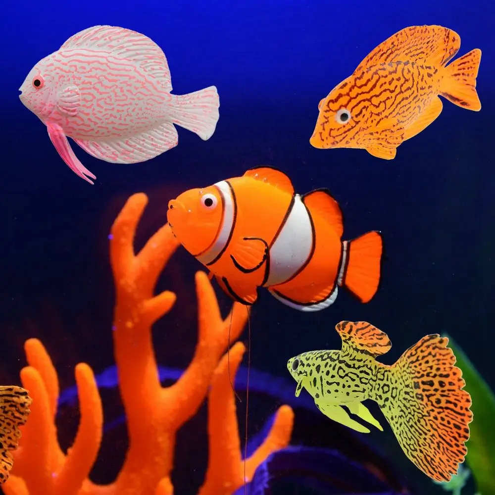 Glow In The Dark Artificial Aquarium Goldfish Ornament Fish Tank Jellyfish For Garden Ornament Fish Tank Decoration