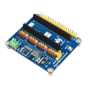 16-Channel PWM Micro Servo Motor Driver Controller Shield for RasPi RPI Raspberry Pi PICO 2 W RP2040 RP2350 Expansion Board HAT 1