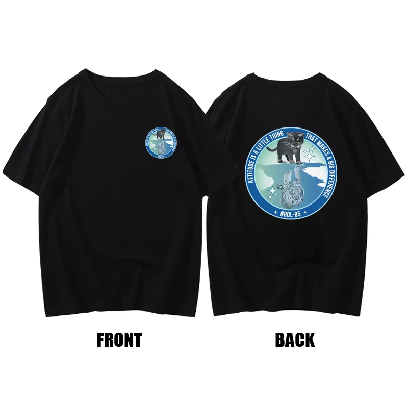 

US National Reconnaissance Office NROL-85 Cotton T-shirt Military Theme Duplex Print Tee Tops Men's Clothing Koszulki Tees Loose