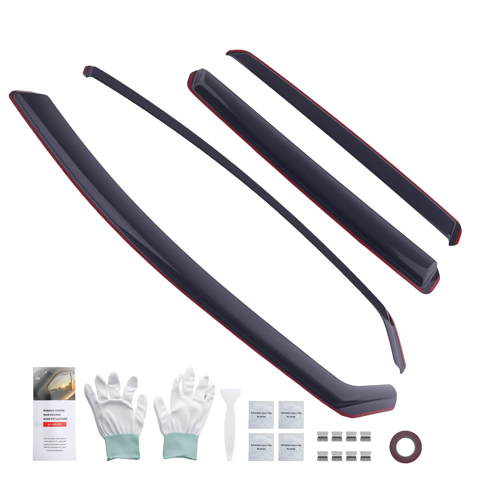 Wind Deflectors for Volvo V40 MK2 2012-2019 4pcs Tinted Acrylic Window Set