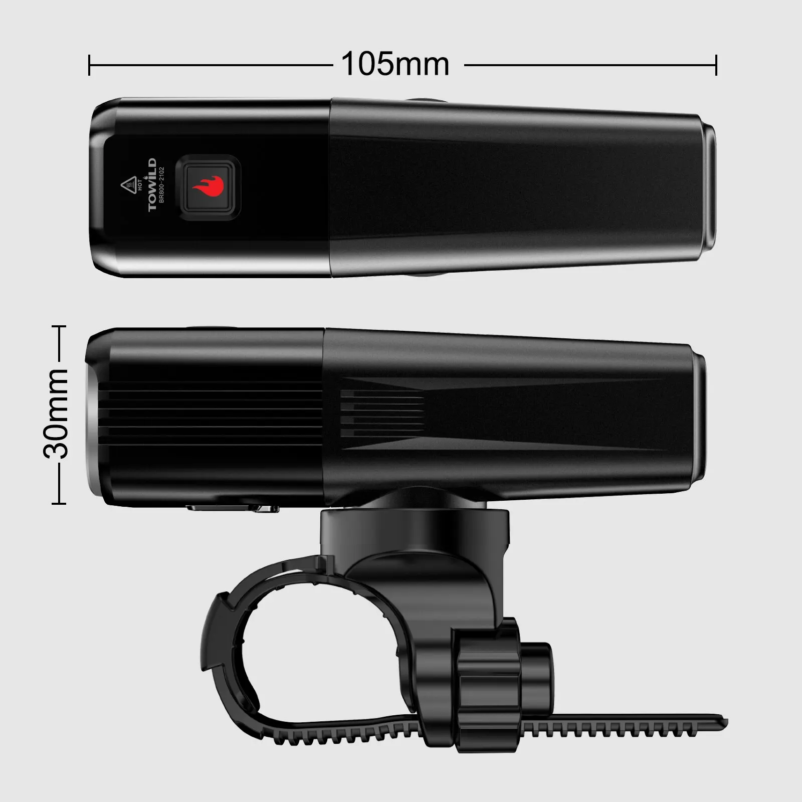 TOWILD BR800 자전거 라이트, C 타입 18650, 2000mAh 배터리, 교체 가능한 LED MTB 전면 램프, 헤드라이트 알루미늄 손전등, 자전거 액세서리