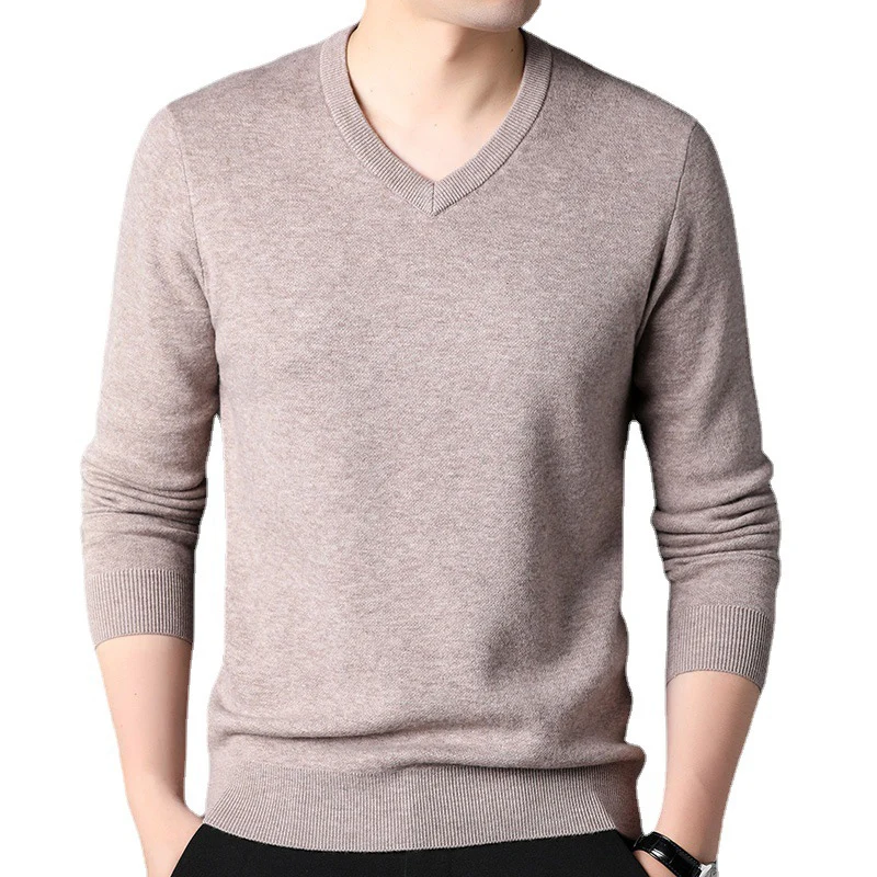 Maglione Uomo Lana Scollo A V - Maniche Lunghe, Moda Casual Autunno Inverno - Foto 9