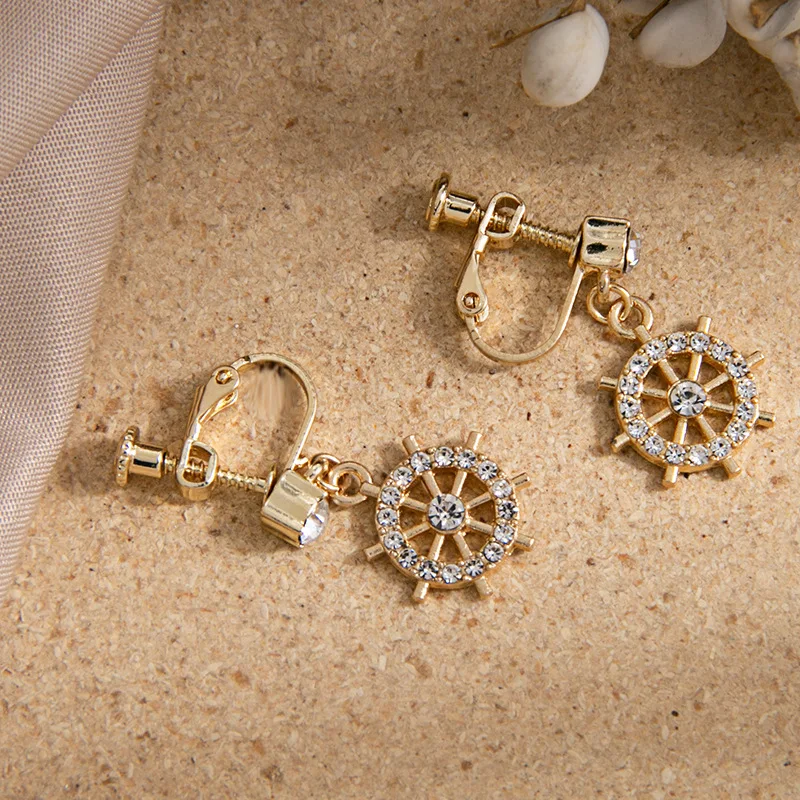 trendy male earrings GRACE JUN Korean Design Simulated Pearl Screw Clip on Earrings Non Pierced Baroque Rhinestone Ear Clip Women's Jewelry Wholesale trendy traditional earrings Trendy Earrings