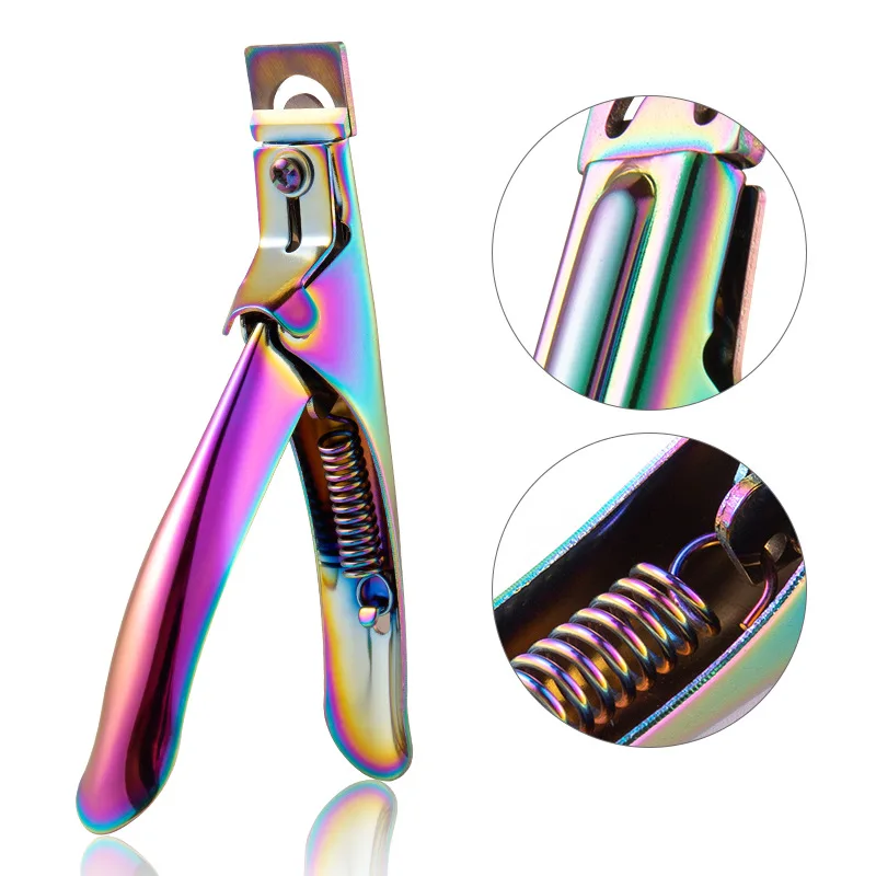 U-shaped Nail Art Clippers Trimmer Scissors French False Nail Cutting Stainless Steel Trimmers Cutters Manicure Tool