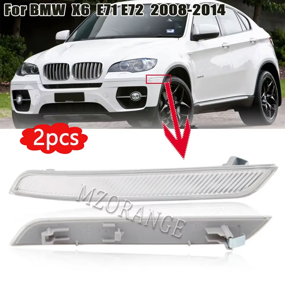 thumbnail image 2 of Front Bumper Side Marker Reflectors LH & RH For BMW E70 X5 2007-2010 Amber Lens 2 of 9