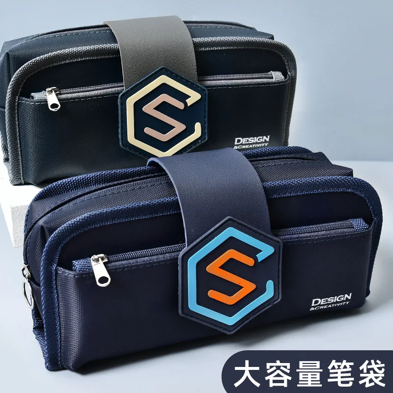 

Корейская версия, однотонная Съемная сумка для ручек премиум-класса большой емкости, фотография средней длины