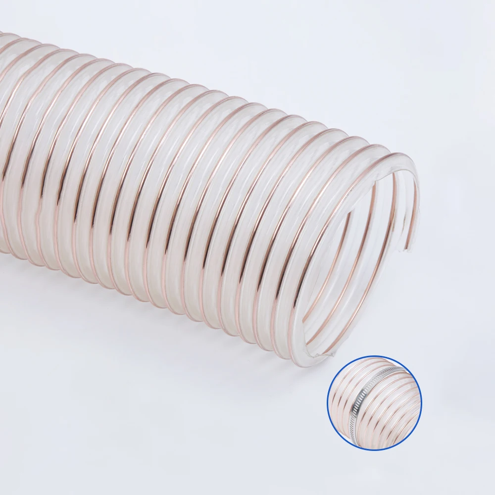 1Meter Length 0.63mm Thickness Transparent PU Tube Inner Diameter 100-200mm Dust Suction Vacuum Fume Exhaust Hose Air Tube