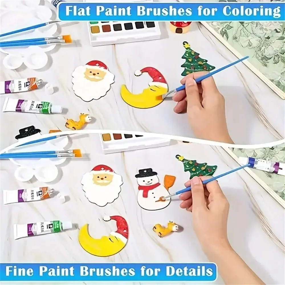 Paint Brushes 30pcs Small Fine Nylon Hair Detail Flat For Drawing Watercolor Brushes For Student Art Stationery
