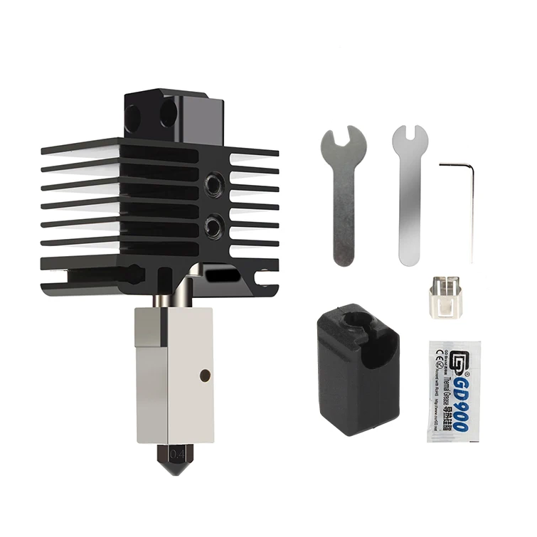 HzdaDeve Hotend voor Bambu Lab P1P P1S printkop 24V 48W keramische verwarmingspatroon NTC 100K thermistor afneembaar 0,4 mm gehard stalen mondstuk hoge temperatuur sensor verwarming buis kit