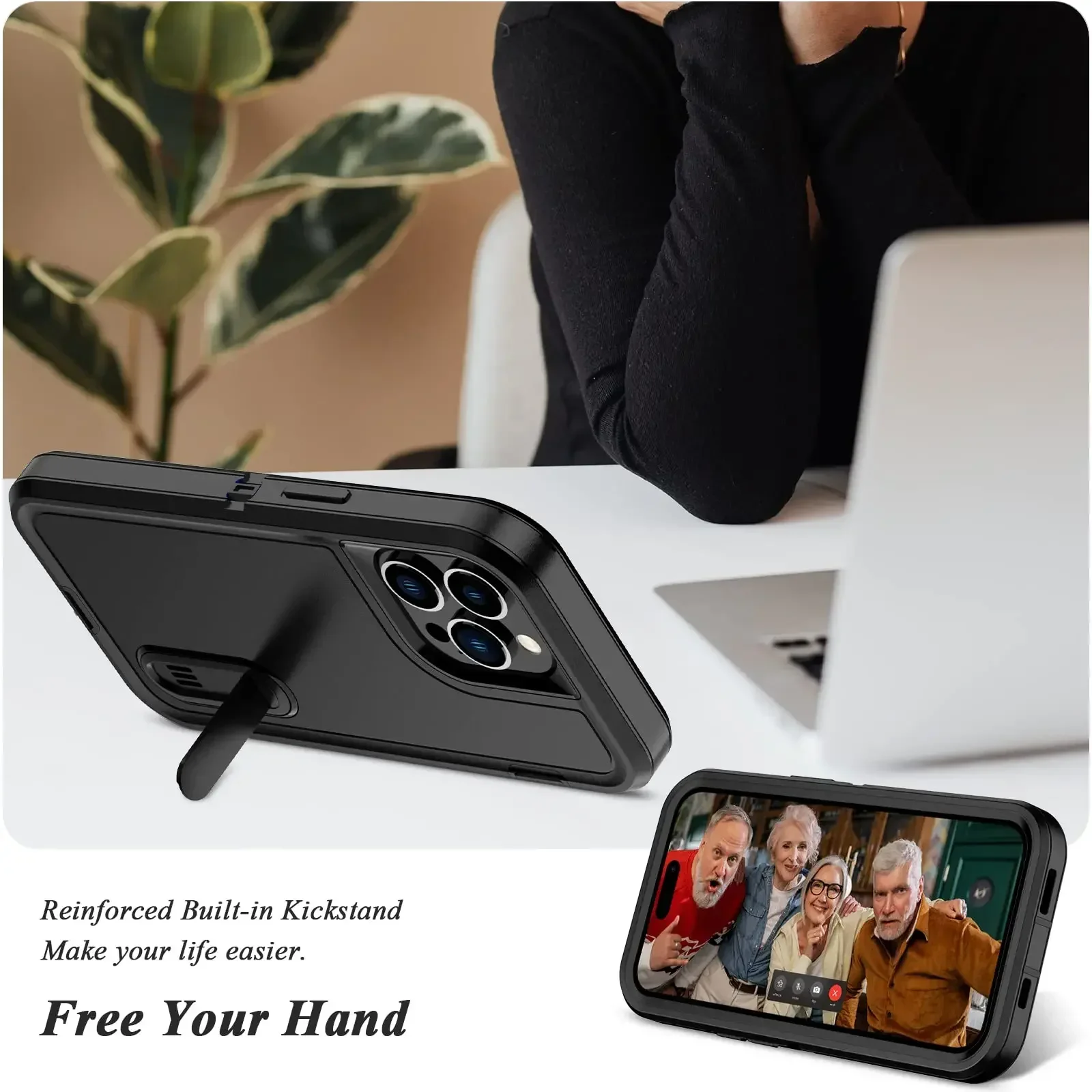 Anti-Shock Durable Case with Protective Kickstand Cover