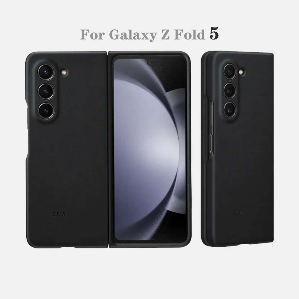 

Защитный чехол из натуральной кожи для Samsung Galaxy Z Fold5 Fold4, простой чехол в деловом стиле для ZFold4 ZFold5, водонепроницаемый чехол