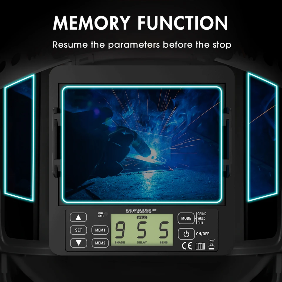 Welding Helmet Welder Mask Secondary Protection Full Face Automatic Dimming  Electric Welding Mask For Arc Weld Grind Cut - AliExpress, image size:960x960