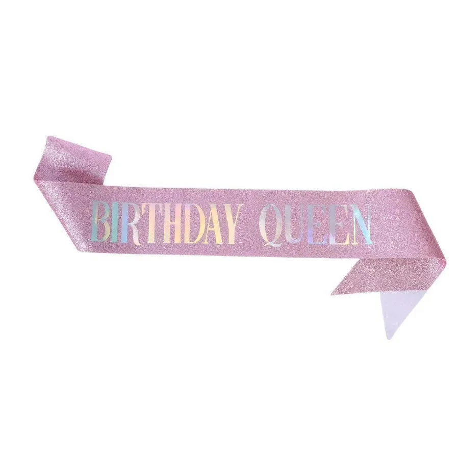 1 Stück Geburtstags-Schärpe für Frauen Mädchen Geburtstagskönigin-Dekoration aus Doppelstoff Happy Birthday Party-Zubehör – Detail 2
