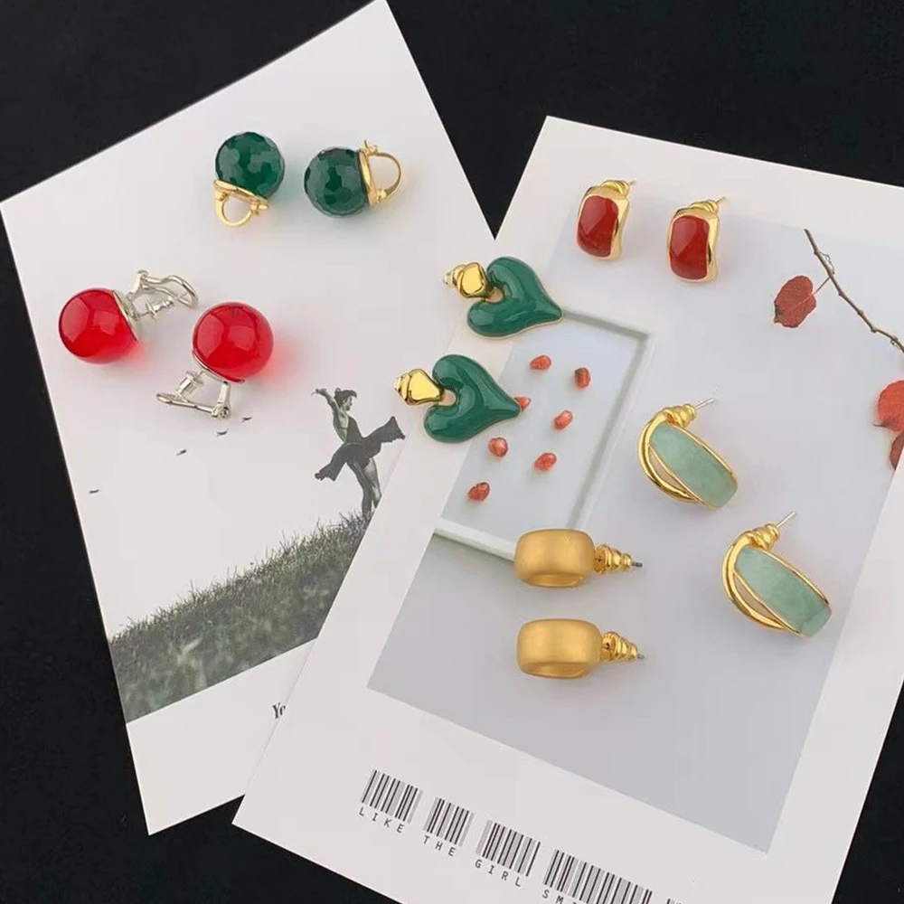 Fashion Temperament  Minimal Style Crystal bead earrings Ear Studs  Earrings  for woman's earrings jewels accessories