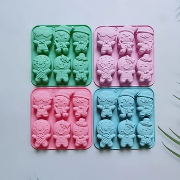 Christmas Gingerbread Man Candy Mold Silicone Mold Cookie Chocolate Baking Cake Mould DIY Christmas Atmosphere Scented Candle 1