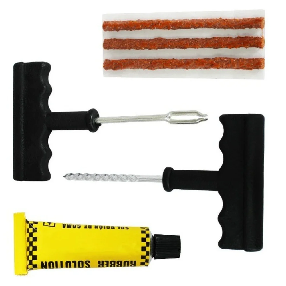 6PCS Car Tire Repair Tools Bike Car Tubeless Tire Tyre Puncture Plug Repair rasp 1 tool Kit Safety 3 Strip