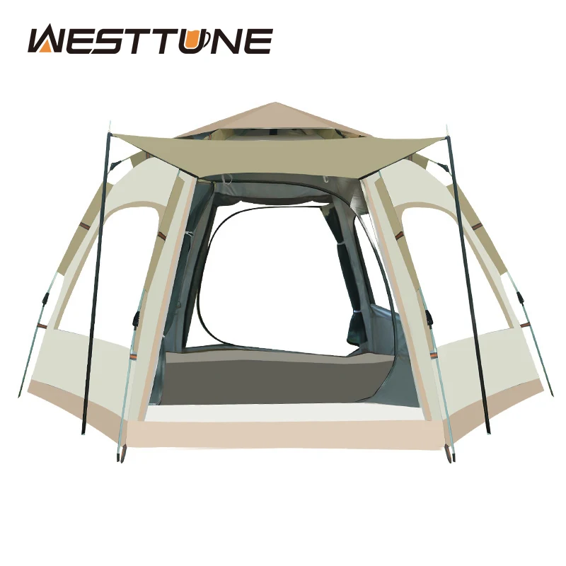 Westtune-tienda de campaña emergente para acampar al aire libre, carpa  familiar impermeable, automática, fácil configuración, senderismo,  mochilero, 3-4/5-8 personas