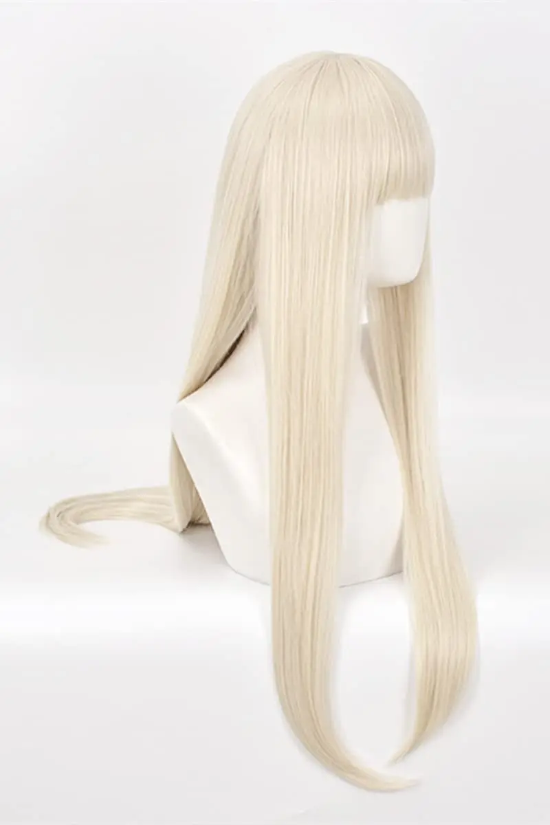 Creamy Blonde Long Straight Bangs Wig Image 4