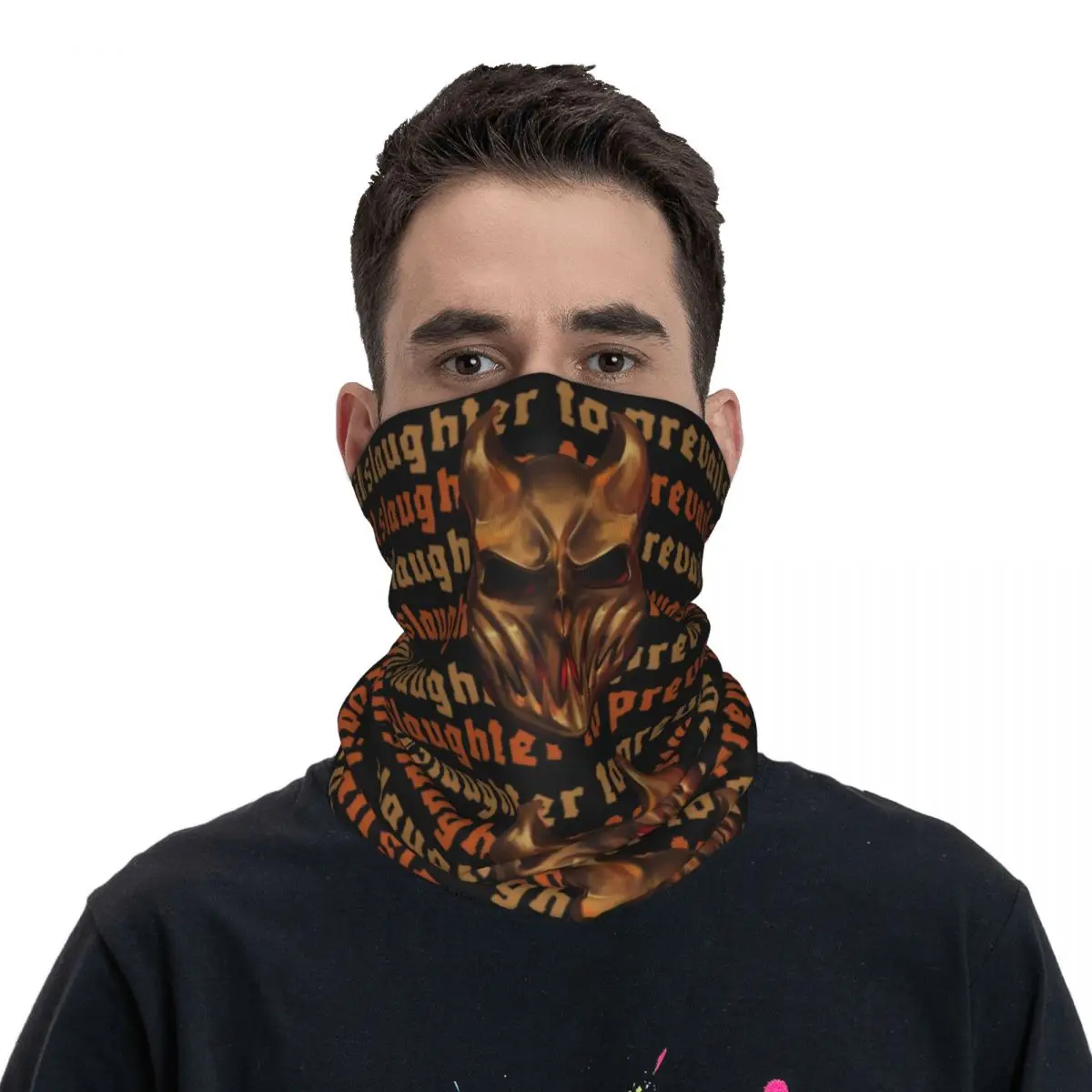 

Men Retro Slaughter To Prevail Bandana Neck Gaiter Printed Deathcore Band Wrap Scarf Warm Headwear For Outdoor Sports Breathable