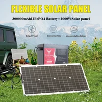 Kit solaire hors réseau complet 2000W avec contrôleur 100A, onduleur 110V 220V et batterie LiFePO4 10AH 30AH pour maison/camping-car/camping 3