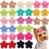 10PCS Solid Color Pet Dog Bows Puppy Flower Hair Bows Rubber Bands for Dogs Cute Cat Dog Bows Hairwear Dog Hair Accessories 1