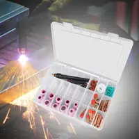 55 Pcs TIG Welding Torch Accessories Kit Collets Body Glass Cups Back Caps Replacement Tool O Rings Gas Lens for WP17/18/26 1